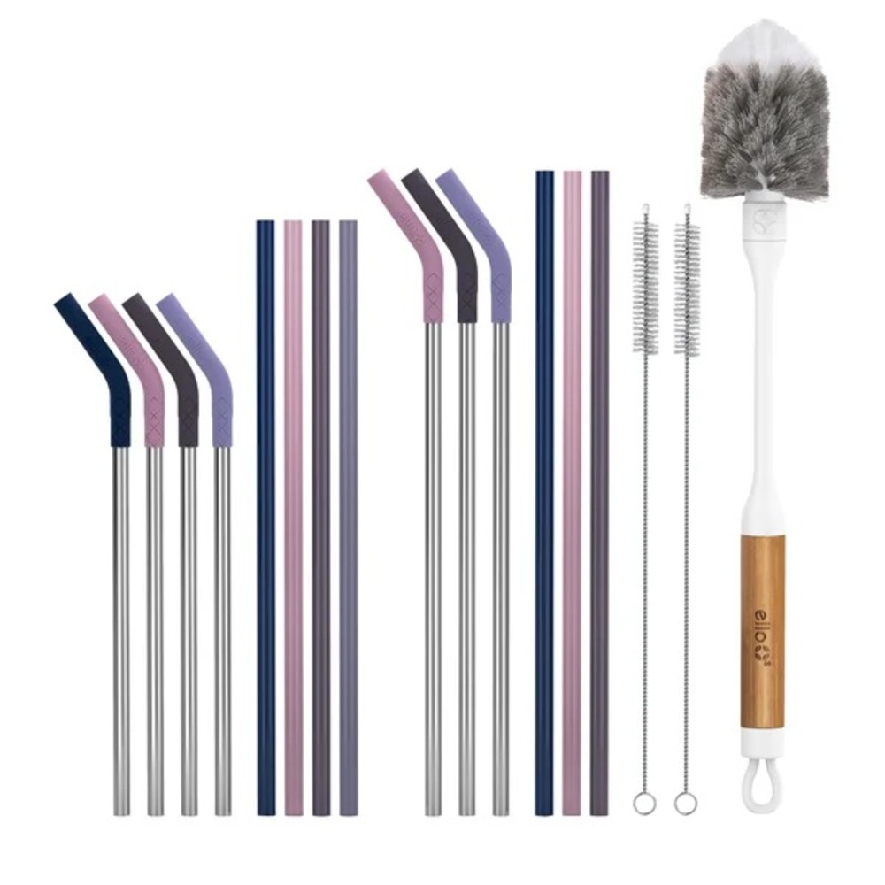 🆕 Ello Straw & Bottle Brush Set - 17 Piece (NWT)